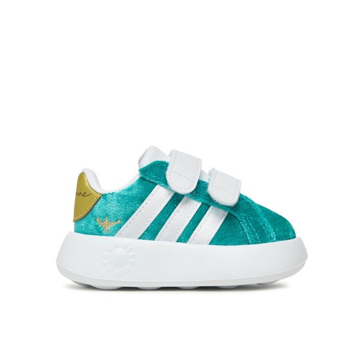 Sneakersy adidas Disney Jasmine Grand Court 2.0 JR4920 Turkusowy ze sklepu eobuwie.pl w kategorii Buty sportowe dziecięce - zdjęcie 186600436