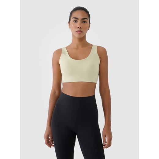 Damski biustonosz treningowy 4F 4FRSS25USBAF167 - zielony ze sklepu Sportstylestory.com w kategorii Biustonosze - zdjęcie 186604929
