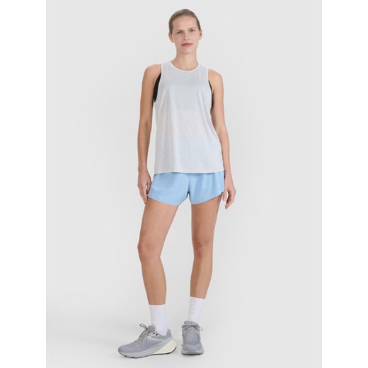 Damskie spodenki do biegania 4F 4FWSS25TFSHF0881 - niebieskie ze sklepu Sportstylestory.com w kategorii Szorty - zdjęcie 186604948