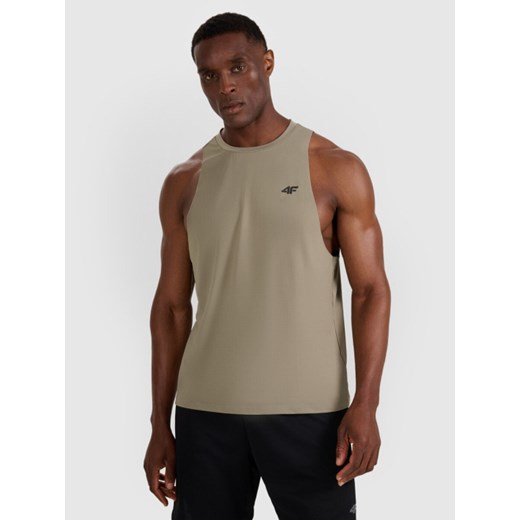 Męski tank top treninowy 4F 4FWAW25TFSLM554 - oliwkowy ze sklepu Sportstylestory.com w kategorii T-shirty męskie - zdjęcie 186604985