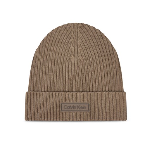 Calvin Klein Czapka Patch Chunky LV04D8053G Beżowy ze sklepu MODIVO w kategorii Czapki zimowe damskie - zdjęcie 186605738