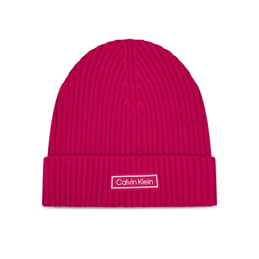 Calvin Klein Czapka Patch Chunky LV04D8053G Różowy ze sklepu MODIVO w kategorii Czapki zimowe damskie - zdjęcie 186605798