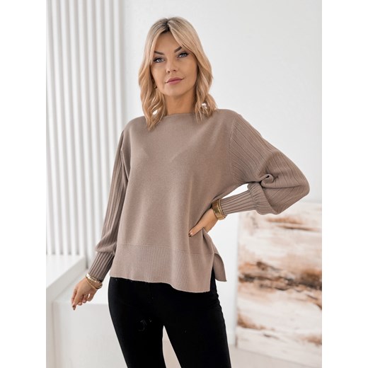 sweter feyre ciemnobeżowy one size ONE SIZE UBRA