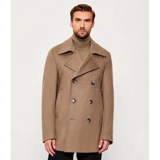 BOSS BLACK Wełniany płaszcz H-Hyde-Pcoat-254 | z dodatkiem kaszmiru ze sklepu Gomez Fashion Store w kategorii Płaszcze męskie - zdjęcie 186611486