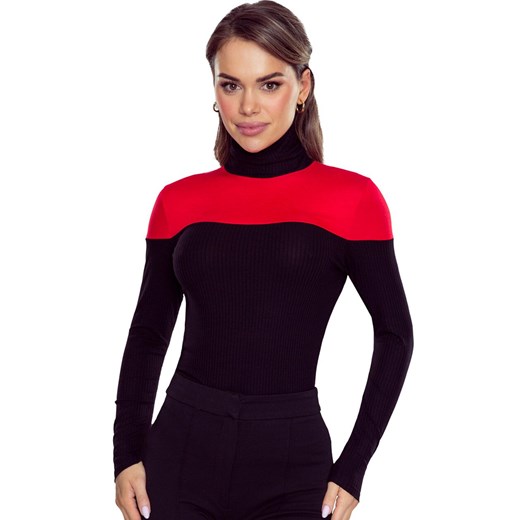 Eldar prążkowany golf czarno-czerwony Mika, Kolor czarno-czerwony, Rozmiar S, Eldar ze sklepu Primodo w kategorii Swetry damskie - zdjęcie 186612348