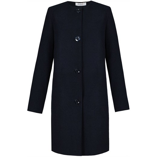 Płaszcz FPL790 GRANATOWY ze sklepu fokus.pl w kategorii Płaszcze damskie - zdjęcie 186612846
