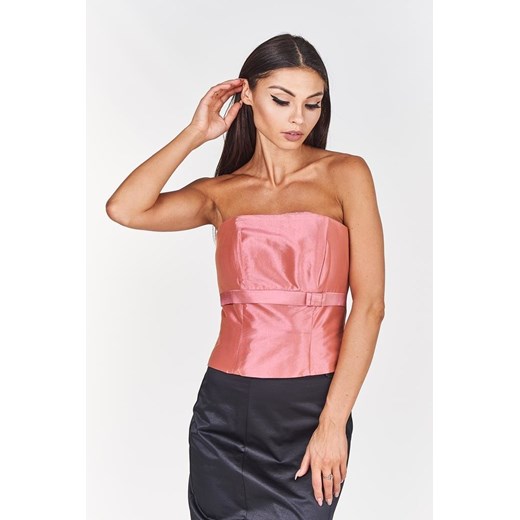 Gorset FGR082  RÓŻOWY ŚREDNI tafta ze sklepu fokus.pl w kategorii Bluzki damskie - zdjęcie 186613216