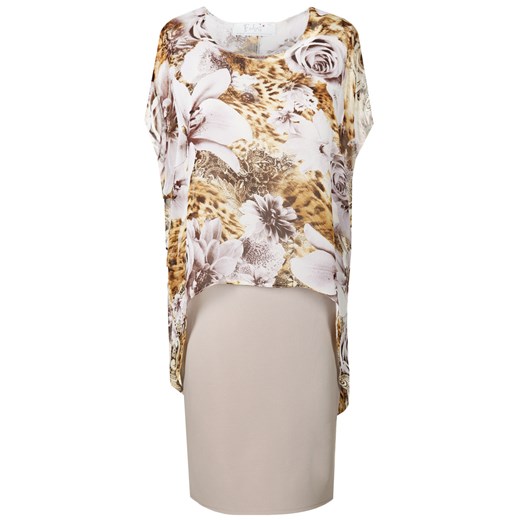 Sukienka FSU620 BEŻOWY + STARE ZŁOTO ze sklepu fokus.pl w kategorii Sukienki - zdjęcie 186613276