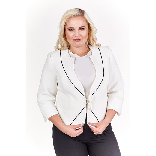 Żakiet FZA900 EKRI + GRANATOWY ze sklepu fokus.pl w kategorii Marynarki damskie - zdjęcie 186613356