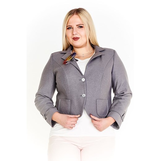 Żakiet FZA647 SZARY ze sklepu fokus.pl w kategorii Marynarki damskie - zdjęcie 186613588