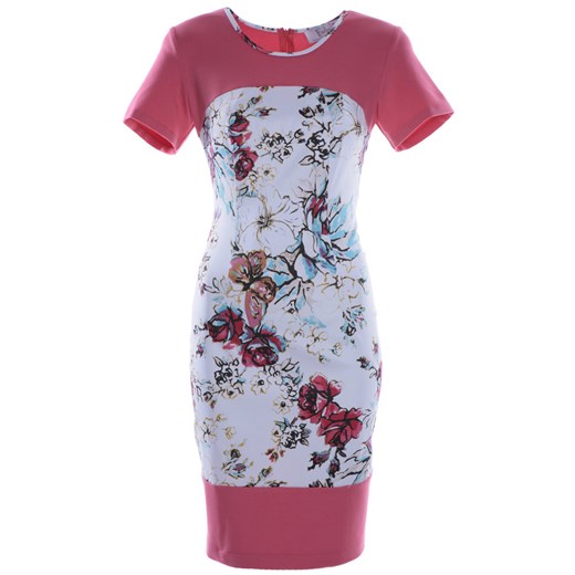 Sukienka FSU615 KORALOWY + CZERWONY ze sklepu fokus.pl w kategorii Sukienki - zdjęcie 186613725