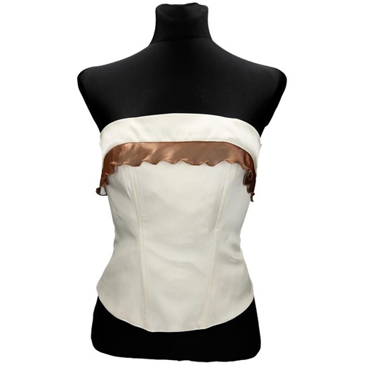 Gorset FGR006 EKRI + BRĄZOWY ze sklepu fokus.pl w kategorii Bluzki damskie - zdjęcie 186613757