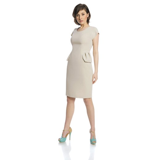 Sukienka FSU367 BEŻOWY ze sklepu fokus.pl w kategorii Sukienki - zdjęcie 186614466