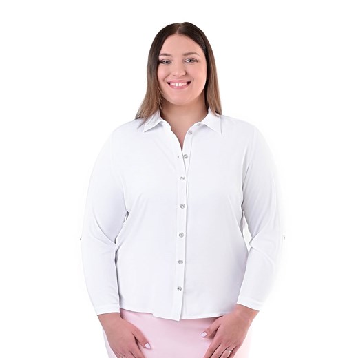 Bluzka FBZ1058 BIAŁY ze sklepu fokus.pl w kategorii Koszule damskie - zdjęcie 186614477