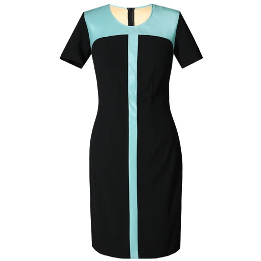 Sukienka FSU646  CZARNY + TURKUSOWY CIEMNY ze sklepu fokus.pl w kategorii Sukienki - zdjęcie 186614916