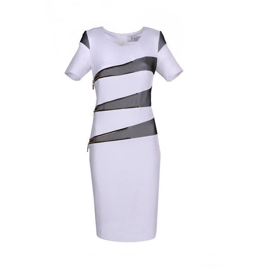 Sukienka FSU349 BIAŁY CZARNY ze sklepu fokus.pl w kategorii Sukienki - zdjęcie 186615026