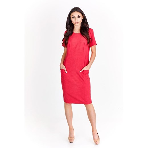 Sukienka FSU1012 AMARANTOWY ŚREDNI ze sklepu fokus.pl w kategorii Sukienki - zdjęcie 186615035