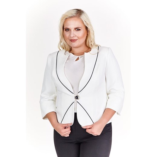 Żakiet FZA900 EKRI + CZARNY ze sklepu fokus.pl w kategorii Marynarki damskie - zdjęcie 186615145