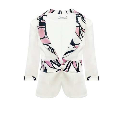 Żakiet FZA916 EKRI + RÓŻOWY ze sklepu fokus.pl w kategorii Marynarki damskie - zdjęcie 186615177