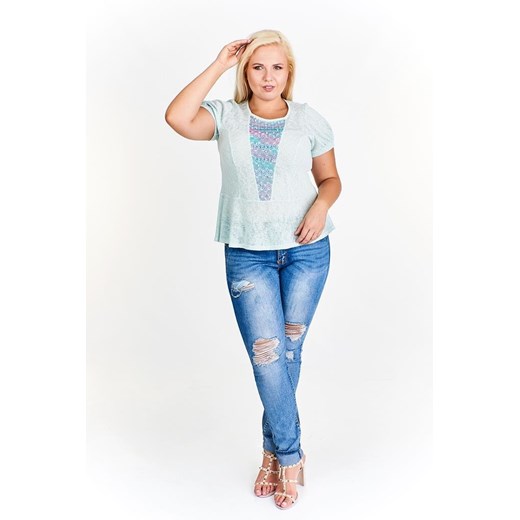 Bluzka FBZ947 MIĘTOWY ze sklepu fokus.pl w kategorii Bluzki damskie - zdjęcie 186615217