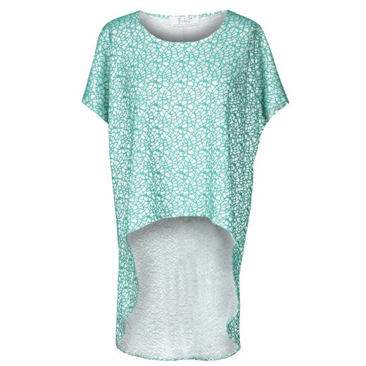 Tunika FTU639 EKRI+ ZIELONY MORSKI pajęczyna ze sklepu fokus.pl w kategorii Bluzki damskie - zdjęcie 186615349