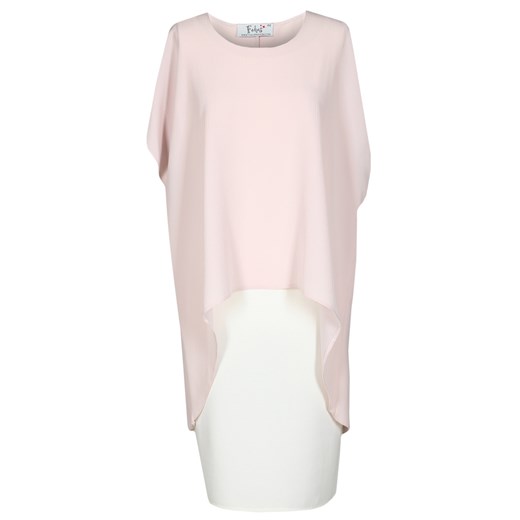 Sukienka FSU620  EKRI + RÓŻOWY BLADY ze sklepu fokus.pl w kategorii Sukienki - zdjęcie 186615676