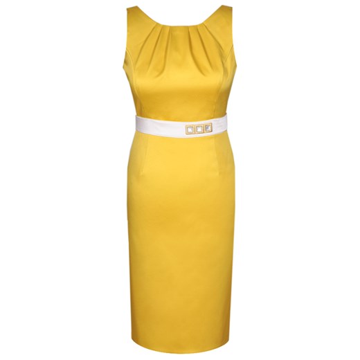 Sukienka FSU797 ŻÓŁTY + EKRI ze sklepu fokus.pl w kategorii Sukienki - zdjęcie 186615748