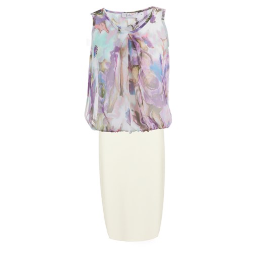 Sukienka FSU372 EKRI+PURPUROWY ze sklepu fokus.pl w kategorii Sukienki - zdjęcie 186616436