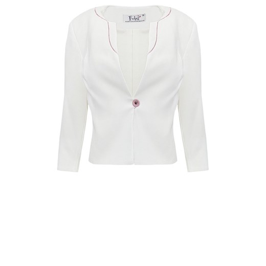 Żakiet FZA910 EKRI + RÓŻOWY JASNY ze sklepu fokus.pl w kategorii Marynarki damskie - zdjęcie 186616836