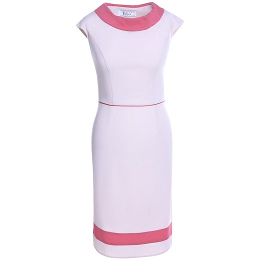 Sukienka FSU343 BEŻOWY MALINOWY ze sklepu fokus.pl w kategorii Sukienki - zdjęcie 186616867