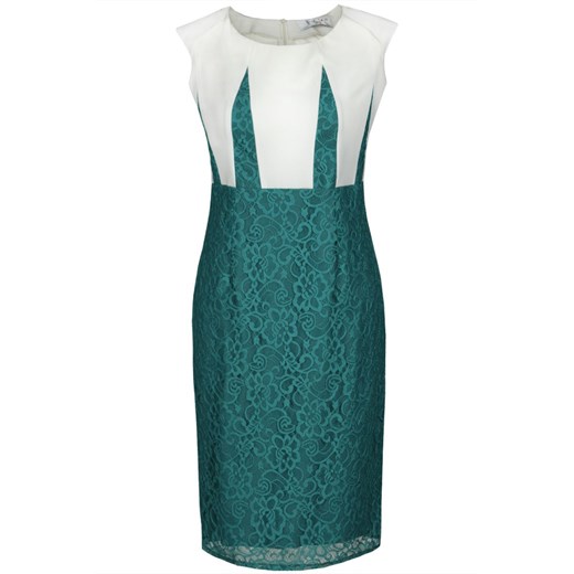 Sukienka FSU605 ZIELONY MORSKI + EKRI ze sklepu fokus.pl w kategorii Sukienki - zdjęcie 186616939