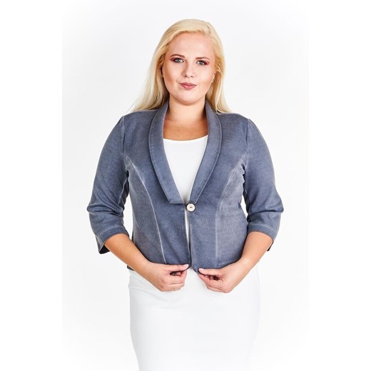 Żakiet FZA491 CZARNY jeans ze sklepu fokus.pl w kategorii Marynarki damskie - zdjęcie 186617265