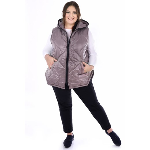 Kurtka FKU1090 BEŻOWY ze sklepu fokus.pl w kategorii Kamizelki damskie - zdjęcie 186617596