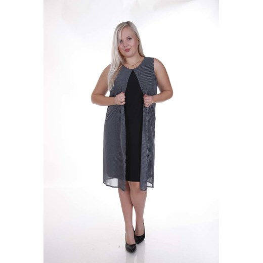 Sukienka FSU878 CZARNY + BIAŁY małe kropki ze sklepu fokus.pl w kategorii Sukienki - zdjęcie 186617669