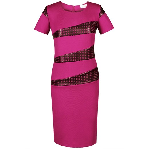 Sukienka FSU866 AMARANTOWY ŚREDNI + CZARNY ze sklepu fokus.pl w kategorii Sukienki - zdjęcie 186617767