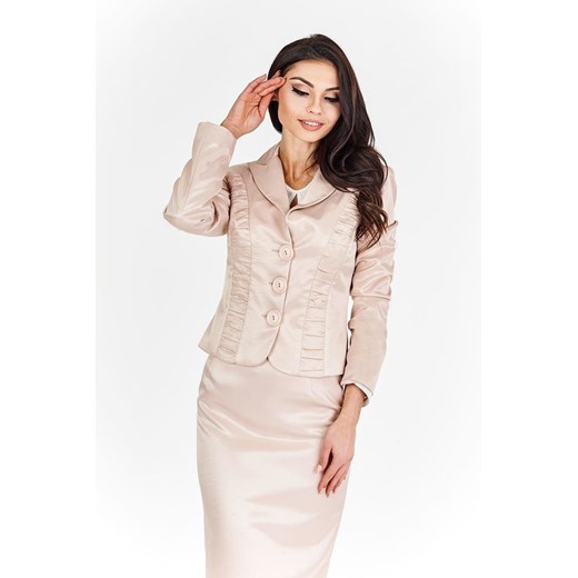 Żakiet FZA918 SZAMPAN ze sklepu fokus.pl w kategorii Marynarki damskie - zdjęcie 186617786