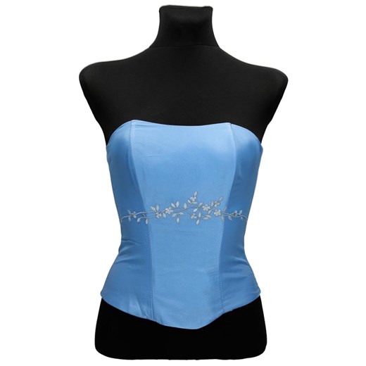 Gorset FGR042 NIEBIESKI tafta ze sklepu fokus.pl w kategorii Bluzki damskie - zdjęcie 186618225