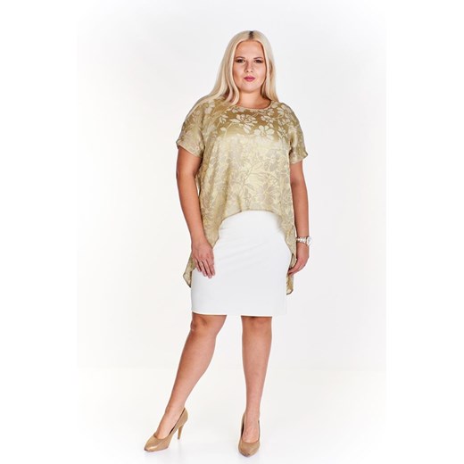 Sukienka FSU620  EKRI + SELEDYNOWY CIEMNY ze sklepu fokus.pl w kategorii Sukienki - zdjęcie 186618268