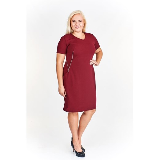 Sukienka FSU869  BORDOWY ze sklepu fokus.pl w kategorii Sukienki - zdjęcie 186618436