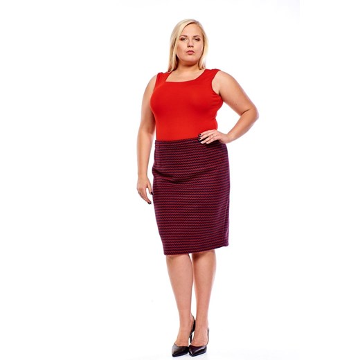 Spódnica FSP641 CZERWONY + GRANATOWY ze sklepu fokus.pl w kategorii Spódnice - zdjęcie 186618538