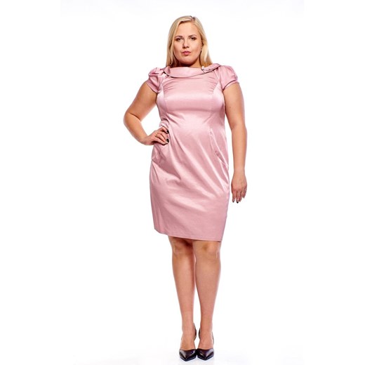 Sukienka FSU1007 RÓŻOWY JASNY ze sklepu fokus.pl w kategorii Sukienki - zdjęcie 186618586