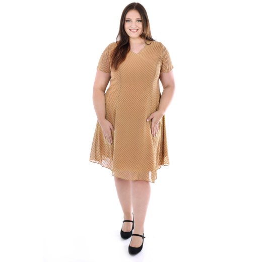 Sukienka FSU1047 ŻÓŁTY kropki ze sklepu fokus.pl w kategorii Sukienki - zdjęcie 186619128