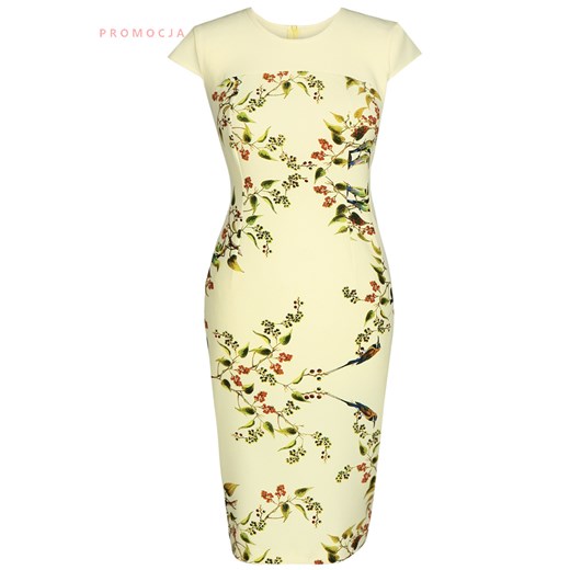 Sukienka FSU686 ŻÓŁTY JASNY ptak ze sklepu fokus.pl w kategorii Sukienki - zdjęcie 186619567