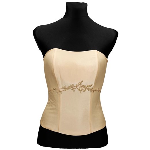 Gorset FGR042 BEŻOWY  tafta ze sklepu fokus.pl w kategorii Bluzki damskie - zdjęcie 186619576