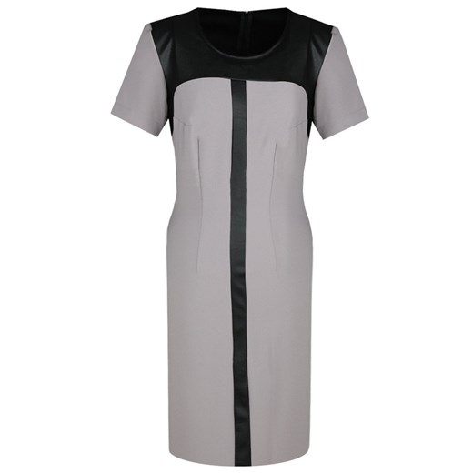 Sukienka FSU646  BEŻOWY CIEMNY +  CZARNY ze sklepu fokus.pl w kategorii Sukienki - zdjęcie 186619717