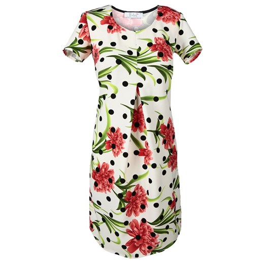 Sukienka FSU685 EKRI + MALINOWY ze sklepu fokus.pl w kategorii Sukienki - zdjęcie 186619867