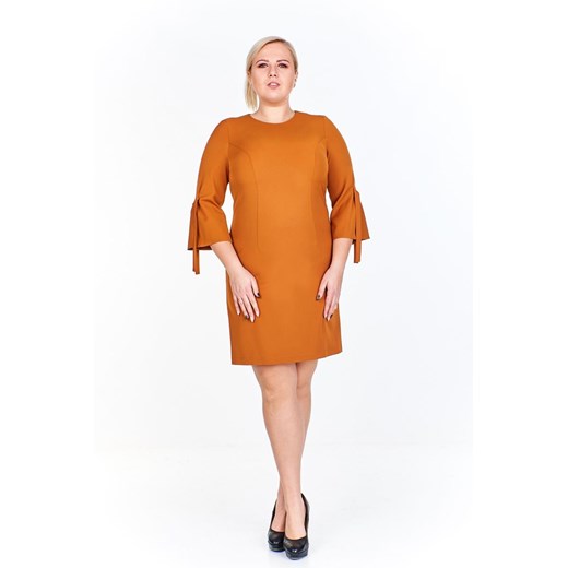 Sukienka FSU965 MIODOWY ze sklepu fokus.pl w kategorii Sukienki - zdjęcie 186620106