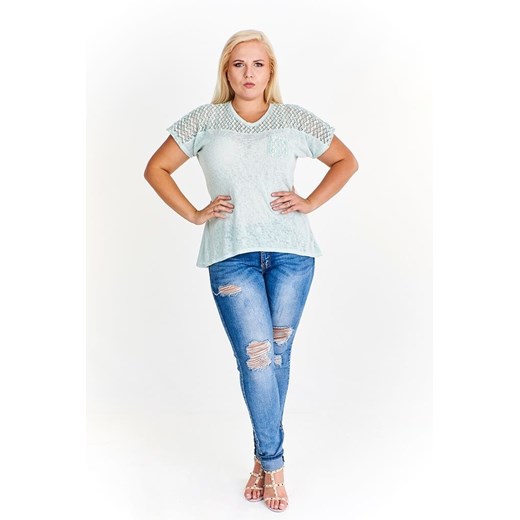 Bluzka FBZ941 MIĘTOWY ze sklepu fokus.pl w kategorii Bluzki damskie - zdjęcie 186620376