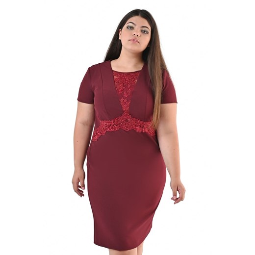 Sukienka FSU1045 BURGUNDOWY ze sklepu fokus.pl w kategorii Sukienki - zdjęcie 186620486