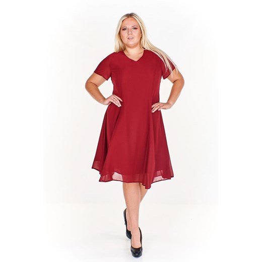 Sukienka FSU1047 BORDOWY ze sklepu fokus.pl w kategorii Sukienki - zdjęcie 186620786